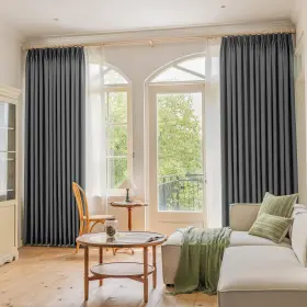 Oypp-gw34-84y84 Oyring Pinch Pleat Curtain With Tieback Light Blocking Thermal Insulated Patio Door