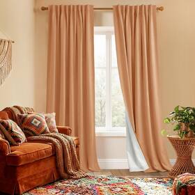 Panelsburg Bbtbuor-psb52108 Boho Orange Blackout Curtains 108 Inches Long Retro Mid Century Modern Pleat