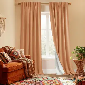 Bbtbuor-psb52108 Panelsburg Boho Orange Blackout Curtains 108 Inches Long Retro Mid Century Modern Pleat