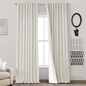 Bbtcrea-psbb5296 Panelsburg Curtains 96 Inches Long 2 Panel Set Black Out Linen Track System Pleated Back