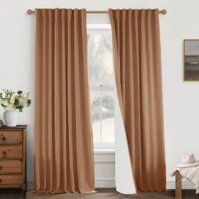 Bbtrust-psbb5284 Panelsburg Farmhouse Curtains For Living Room Rustic Terracotta Rust Colored