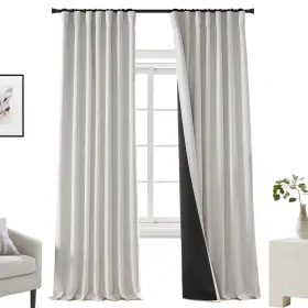 Bhbccrea-psbb5096 Panelsburg Dining Room Blackout Curtains 96 Inches Long Noise Cancelling Soun