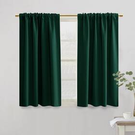 Panelsburg Gsmzggree-psb3442 Dark Green Blackout Curtains For Bedroom Thermal Insulated Short R