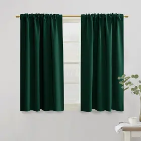 Gsmzggree-psb3442 Panelsburg Dark Green Blackout Curtains For Bedroom Thermal Insulated Short R
