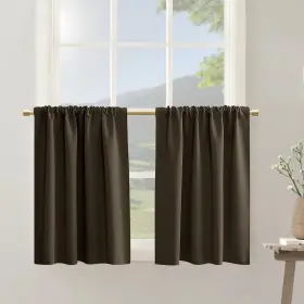 Gzgdlbrown-psb2636 Panelsburg Half Curtains For Windows Blackout Thermal Insulated