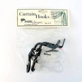 Park Designs 22-606 Forged Loop Curtain Hooks Set Of 2 Black Iron Primitive Hardware