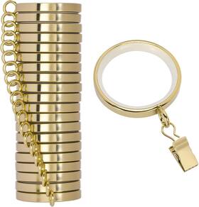 Parutta Cr-g1 20 Pack Premium Easy Glide Curtain Rings With Clips Metal Drapery Si