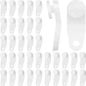 Patelai-195993 Patelai 100 Pieces Traverse Rod Slides Curtain Replacement White Plastic Snap-in