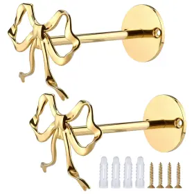 Ds-1690-gd02-us Patioer Bow Curtain Holdbacks 2pcs Gold Metal Decorative Tiebacks
