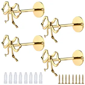 Ds-1690-gd04-us Patioer Bow Curtain Holdbacks 4pcs Gold Metal Decorative Tiebacks