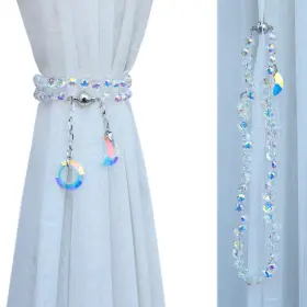 Pedobo 712804476508 Magnetic Curtain Tiebacks 2 Pack Crystal Beaded Sun And Moon Pendants Shee