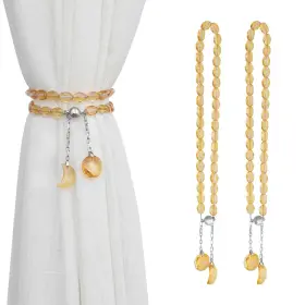 Pcbct-c309 Pedobo Magnetic Curtain Tiebacks 2 Pack Crystal Beaded Sun Moon Pendants Sh