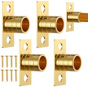 Pelopy Spe-pelopy-0466 4 Pcs Inside Mount Curtain Rod Bracket 3/8 Inch Set For 1 Brass