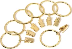 1.5clipsgold10 Perfect Order Iron Metal Curtain Clip Rings 1.5 Inch Interior Diameter - Set Of 10 Heavy Duty