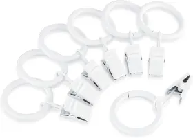 1clips20 Perfect Order Iron Metal Curtain Clip Rings 1 Inch Interior Diameter White 20