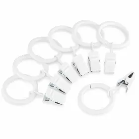 Perfect Order 615435246970 Iron Metal Curtain Clip Rings 1 Inch Interior Diameter White 20