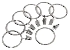 Perfect Order 615435247137 Iron Metal Curtain Clip Rings 2 Inch Interior Diameter 20 Polished Nickel