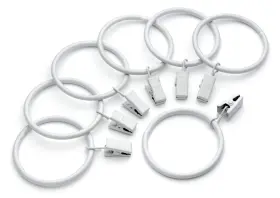 Perfect Order 710228558831 Iron Metal Curtain Clip Rings 2 Inch Interior Diameter 20 White