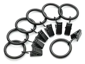 Perfect Order 710228558954 Iron Metal Curtain Clip Rings 1 Inch Interior Diameter Set Of 20 Black