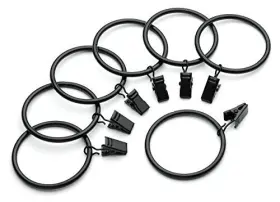 Perfect Order 710228559944 Metal Curtain Clip Rings 2 Inch Interior Diameter Set Of 14 Black