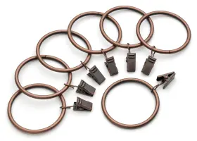 Perfect Order 710228562432 Metal Curtain Clip Rings 2 Inch Interior Diameter Set Of 14 Copper Antique
