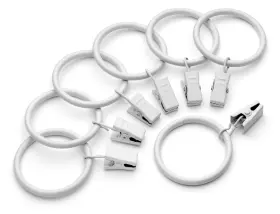 Perfect Order 712190455033 Iron Metal Curtain Clip Rings 1 1/2 Inch Interior Diameter 20 White