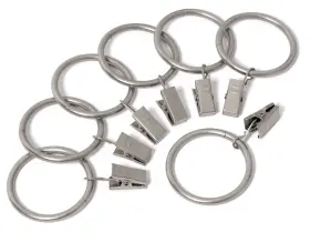 Perfect Order 712190455071 Iron Metal Curtain Clip Rings 1 1/2 Inch Interior Diameter 20 Satin Nickel