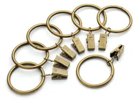 Perfect Order 712190455118 Iron Metal Curtain Clip Rings 1 1/2 Inch Interior Diameter 20 Bronze Antiqued