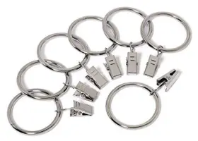 Perfect Order 720524864932 Iron Metal Curtain Clip Rings 1 1/2 Inch Interior Diameter Set Of 10