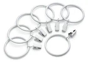 Perfect Order 794615639945 Metal Curtain Clip Rings 2 Inch Interior Diameter Set Of 14 White