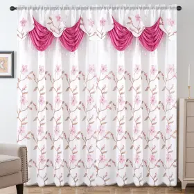 Petrichor 850060328220 Embroidered Sheer Curtain 2 Panels Set - Luxury Window Atta