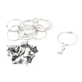 Piccocasa 605322527336 Hotel Metal Window Curtain Drapery Rod Hanging Hook Clip Ring Silver Tone 10pcs
