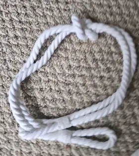 1969786 Pier 1 Set Of 8 Old Stock Nautical Rope Curtain Tiebacks White