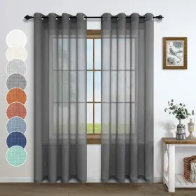 Grey-52x102 Pitalk Dark Grey Living Room Curtains 102 Inches Long 2 Panels Lightweight Li