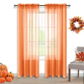 Pt-bdl-cgcs-orange-52x84-1 Pitalk Orange Curtains 84 Inch Length For Living Room Rod Pocket 2 Panels Set Thanks