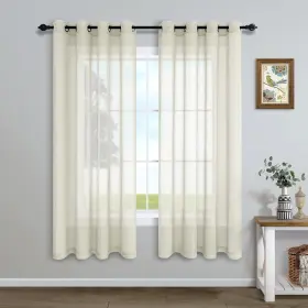 Pt-cdlg-dkcl-beige-52x72 Pitalk Cream Colored Curtains 72 Inches Long For Living Room 2 Panels Grommet Top So
