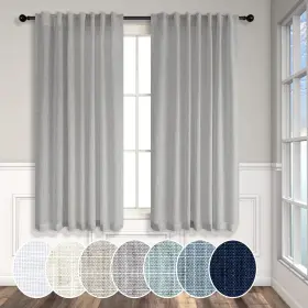 Pt-hfm-apcl-grey-52x54 Pitalk Gray Curtains 54 Inch Length For Boys Bedroom 2 Panels Pocket Back Tab Linen