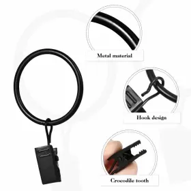 K4c174124rxzz05523 Pixnor 50x Iron Shower Curtain Pole Rod Voile Ring Hooks Hanging With Clips Free Ship