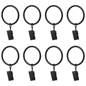 Vl174127oo8fj9802 Pixnor 50x Openable Metal Curtain Rings With Clips Chrome