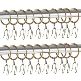 Psyzos011 Plzoslly 50 Pieces Metal Drapery Curtain Rings With Pin Green Bronze