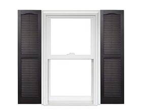 Polaris Ps-vbl15x35bl Homeside Open Louver Vinyl Shutters 1 Pair 14.5 Inch W X 35 H Black