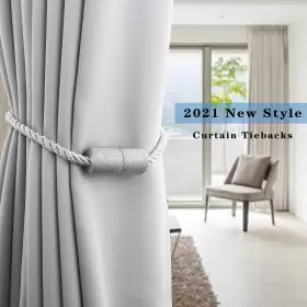 Polaru 782376340118 Magnetic Gazebo Curtain Rope Tiebacks Draperies Holdbacks Grey Tie Backs 6 Pack