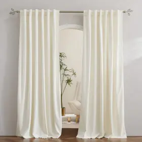 Pduscbr5sd2 Pony Dance Wool White Velvet Curtains 84 Inch For Living Room With Back Tab T