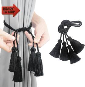Porlau 445017950949 Elegant Curtain Tiebacks Rope Decorative Tie Backs For Drapes Hand Wove
