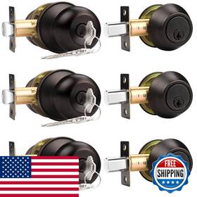 Probrico B07npl2jp6 Double Cylinder Deadbolt Hardware Set Oil Rubbed Bronze 1-3/8 In To