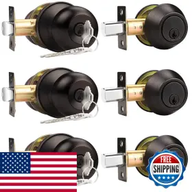 B07npl2jp6 Probrico Double Cylinder Deadbolt Hardware Set Oil Rubbed Bronze 1-3/8 In To