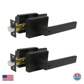 Probrico B088fmpvpg 2 Pack Matte Black Door Entry Levers Different Keys Entrance Handles