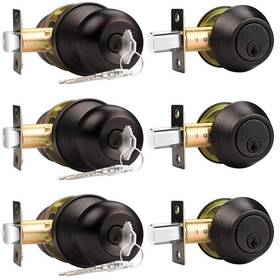 Probrico B0bysszlj4 Oil Rubbed Bronze Door Knobs Single Cylinder Deadbolts Keyed Alike