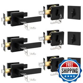 Probrico B0cl45dlyl Matte Black Exterior Door Locksets Deadboltfront Entry Handle And