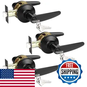 B0d1xzy2xt Probrico 3 Pack Entrance Door Levers Lock In Black Combo Entry